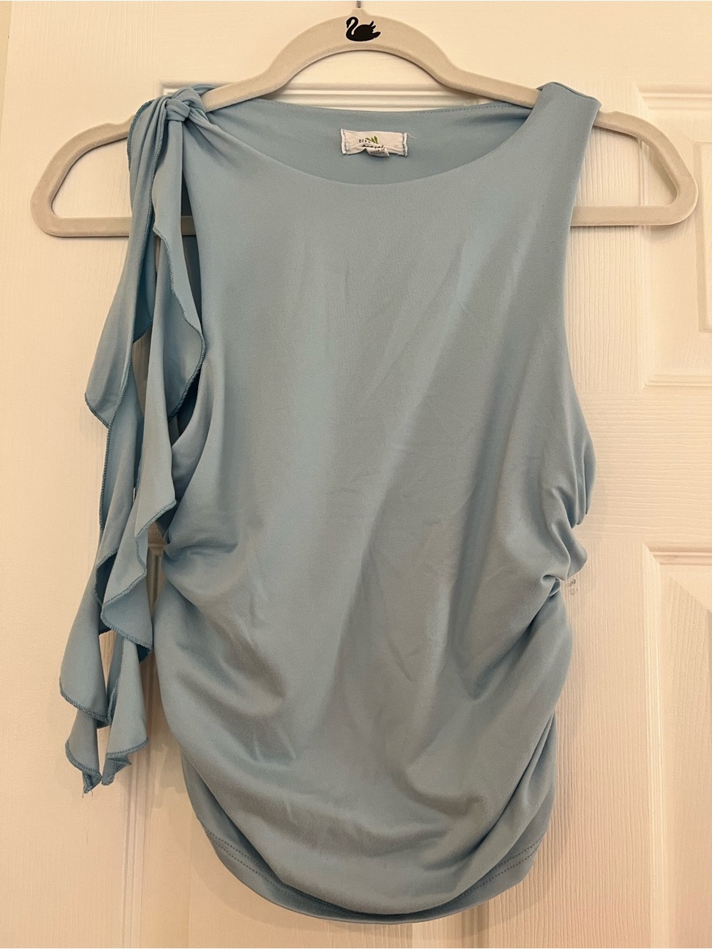 Women’s Light Blue Tie-Shoulder Sleeveless Tank Top